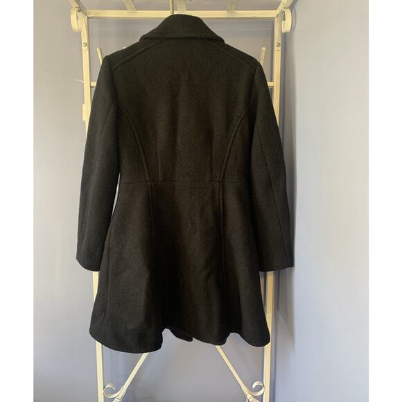 Nanette Lepore Women's Flare and Toggle Wool Coat black 100% virgem Wool 6 - Picture 2 of 10